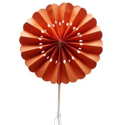 Orange Flower Paper Fans (packs of 10)