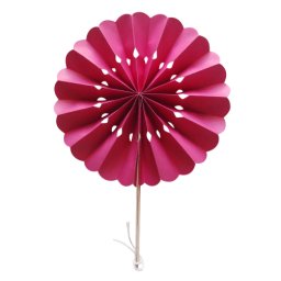 Dark Pink Flower Paper Fans (packs of 10)