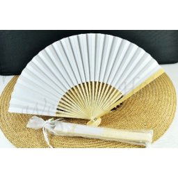 CLEARANCE SALE - White Paper Hand Fan in Gift Bag