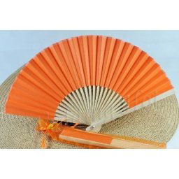 CLEARANCE SALE - Orange Paper Hand Fan in Gift Bag