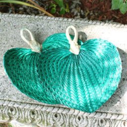 Lime Green Tropical Buri Straw Fans
