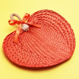 Orange Tropical Buri Straw Fans