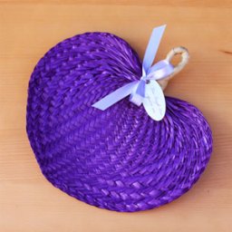 Purple Tropical Buri Straw Fans
