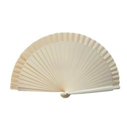 NEW! Cream Wooden Wedding Fan (19cm)