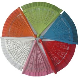 Carved Wooden Fans - Assorted Colours SPECIAL OFFER!