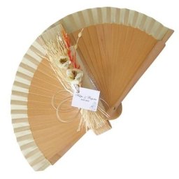 NEW! Decorated Varnished Wedding Fan - Rustic