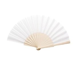 Plain White Fabric Wedding Fan