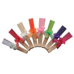 Coloured Fabric Fans (optional bow)