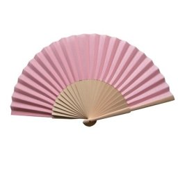 Pink Fabric & Wooden Fan
