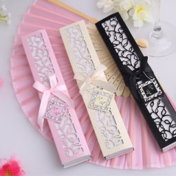 White Silk Fan with Elegant Gift Box