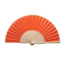 Orange Fabric & Wooden Fan