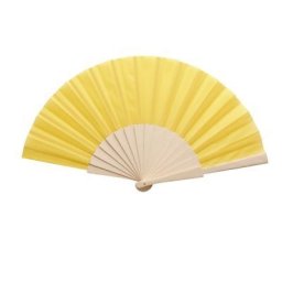 Yellow Fabric & Wooden Fan