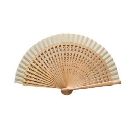 Ivory Wedding Fan with Carved Ribs