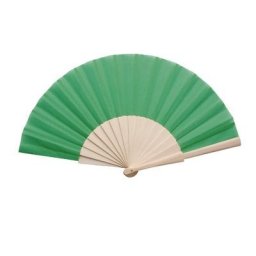 Green Fabric & Wooden Fan