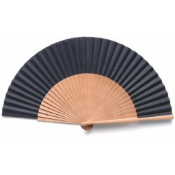 Black Fabric & Wooden Fan