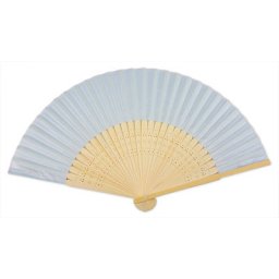 Sky Blue Silk & Bamboo Fan