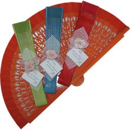 Decorated Wedding Fans - Assorted Colours (ref: 02069)