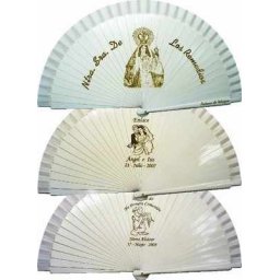 Personalised Wedding Fans engraved onto the Ribs (white)