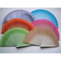 Wooden Two Tone Fan - Assorted colours 19 cm