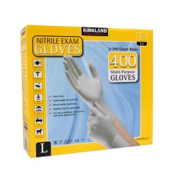 Kirkland Nitrile Gloves 400 Pack/Multi-Purpose/Latex-free/Kimberly-Clark - Large