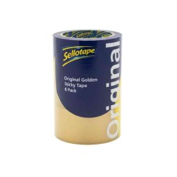 Sellotape Original Golden Sticky Tape 24mm x 50m (Pack of 6)