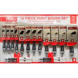 Harris Smoothglide Quality 16 Paint Brush Set New Paintbrush Painting