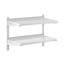 Stainless Steel Wall Shelf - 2 shelves - 40 x 80 cm