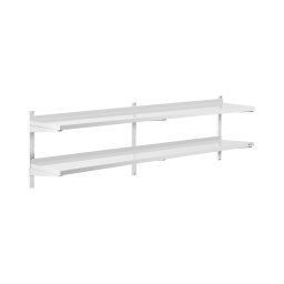 Stainless Steel Wall Shelf - 2 shelves - 40 x 200 cm