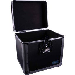 Record Flightcase, Black Euro Style Album Case, Holds 70 Records