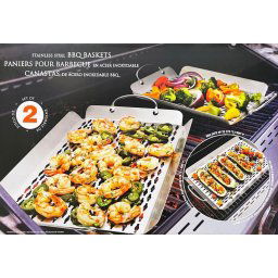 Linkfair 2 Piece Premium Stainless Steel BBQ Baskets / Trays