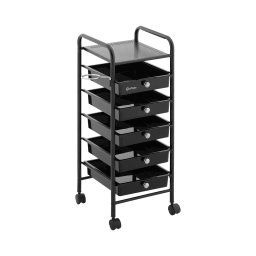 Hair Salon Trolley - 10 kg - 5 drawers - hairdryer holder - 330 x 320 mm shelf