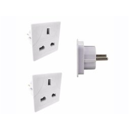 3 Pin UK to EU 2 Pin European Europe Travel/Shaver Adaptor Power Converter
