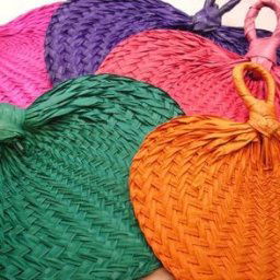 NEW! Tropical Wedding Fans - Buri Buri Straw Fans (Medium Size)