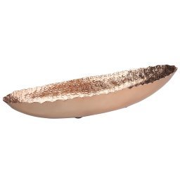 Beliani Trinket Dish Copper Metal Jewellery Ring Holder Tray Leaf Shape Motif Home Decor Material:Aluminium Size:11x5x40