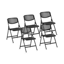 Chairs - set of 5 - up to 150 kg - seat area 430x430x440 mm - Black