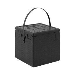 Pizza box - for 8 pizzas - black carrying strap - top loader