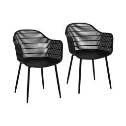 Chair - set of 2 - up to 150 kg - seat 45 x 44 cm - black