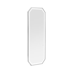 Salon Mirror - LED lighting - extra thin - octagonal - silver - 180 x 70 cm