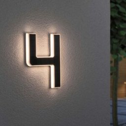 Paulmann - Outdoor Solar House Number 4 LED 0.2W with Replaceable Battery in Black
