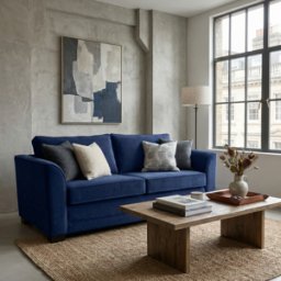Sofa Style Ardley 3 Seat Velvet Sofa Bed in Royal Blue