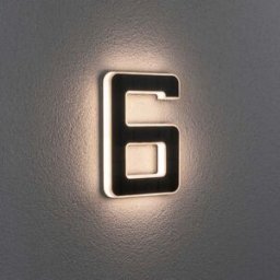 Paulmann - Outdoor Solar House Number 6 LED 0.2W with Replaceable Battery in Black