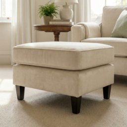 Sofa Style Wiltshire Velvet Footstool in Cream