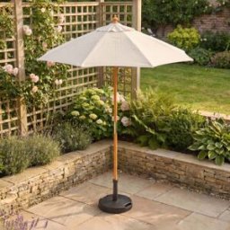 Harbour Lifestyle Kratos 2m Round Wooden Parasol in Beige