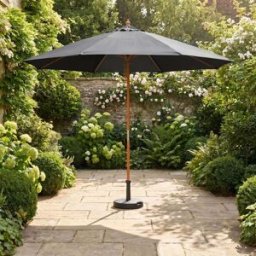 Harbour Lifestyle Kratos 3m Round Wooden Parasol in Grey