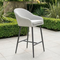 Harbour Lifestyle Luna Outdoor Fabric Bar Stool in Oyster Grey