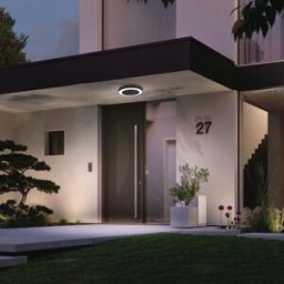 Paulmann - Outdoor Circula Dusk 15W LED Ceiling Light with Motion Detection in Anthracite