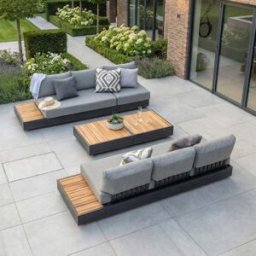 Harbour Lifestyle Panama 3 Seat Sofa with Sun Lounger Feature in Washed Grey