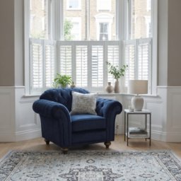 Sofa Style Chesterfield Velvet Armchair in Royal Blue
