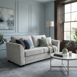 Sofa Style Ardley 3 Seat Velvet Sofa Bed in Feather Grey