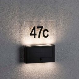 Paulmann - Outdoor Neda Solar House Number 1W LED with Motion Detection in Anthracite